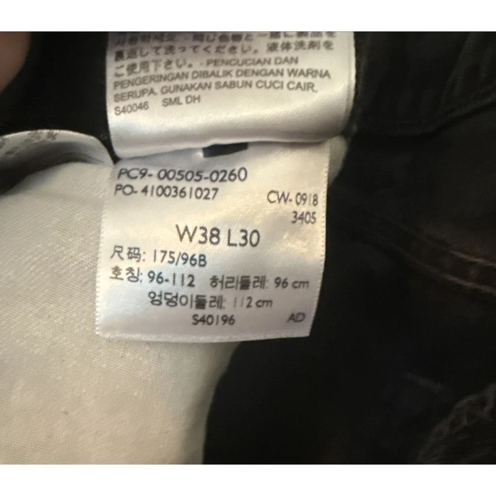 Levi's 505 Regular Fit Straight Leg Jeans Men's 38x30 Black‎ Denim  Cotton